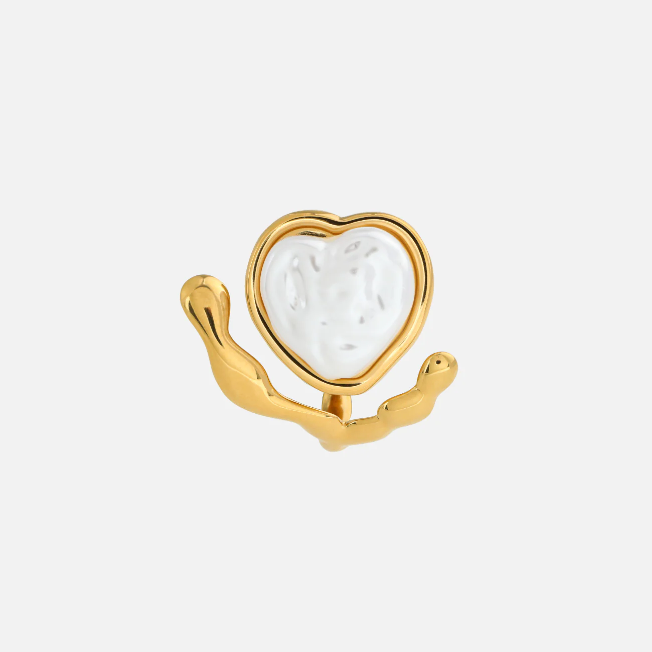 Pearl Heart Ring (Adjustable) - Image 2